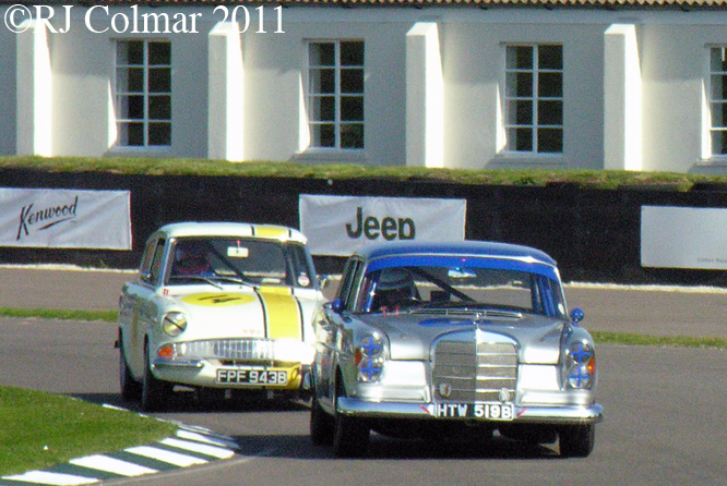 Brian Redman, Mercedes Benz 300 SE, Tiff Needel, Ford Anglia, Goodwood Revival