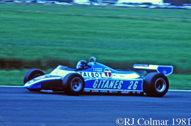 Laffite, Ligier MATRA JS 17, British Grand Prix, Silverstone