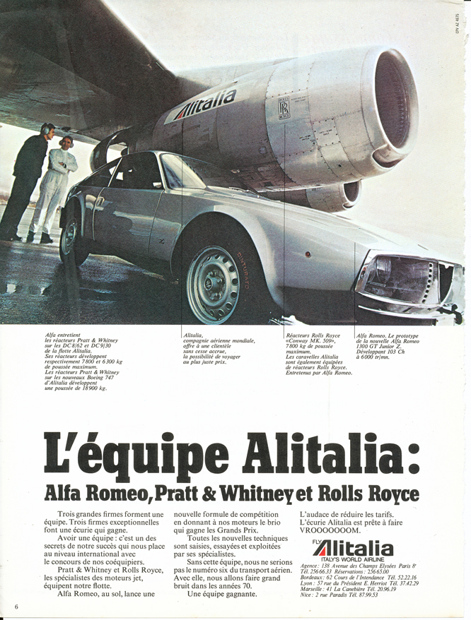 ALFA Romeo 1300 GT Z, Advertisement, Connaissance des arts