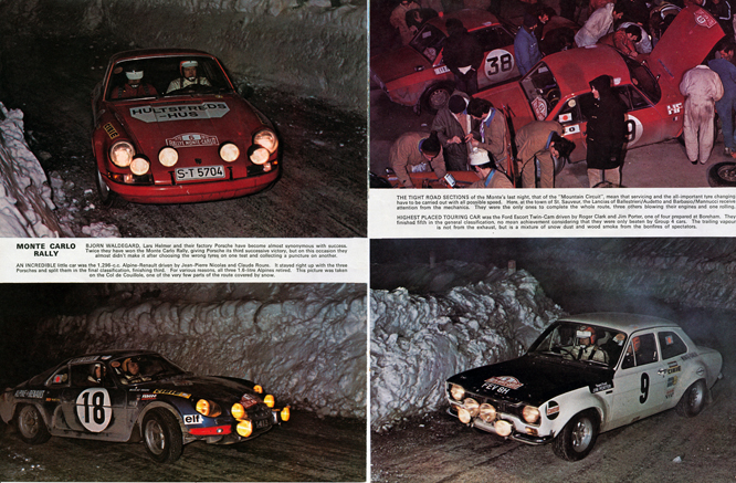 1970 Monte Carlo Rally, 2 page spread MotorSport Magazine